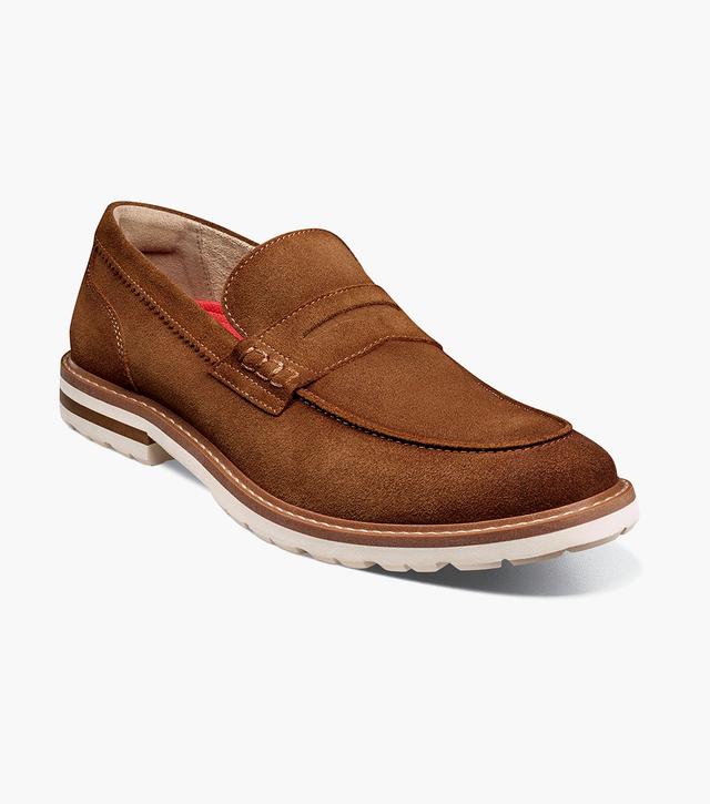 Stacy Adams Shoes Hopkins Moc Toe Penny Slip On Brown Suede Size 12