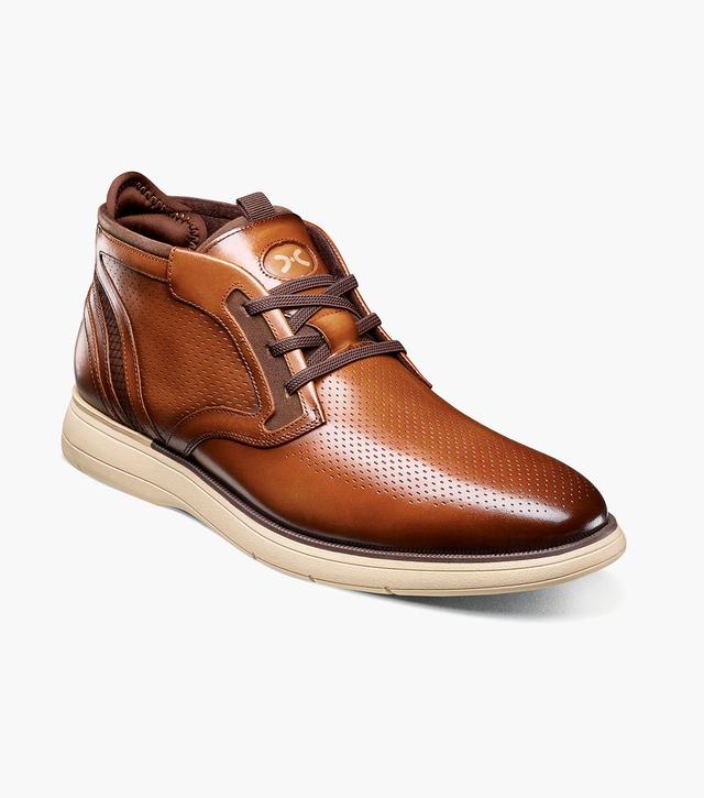 Stacy Adams Shoes Eastmont Plain Toe Elastic Lace Chukka Boot Cognac Size 8