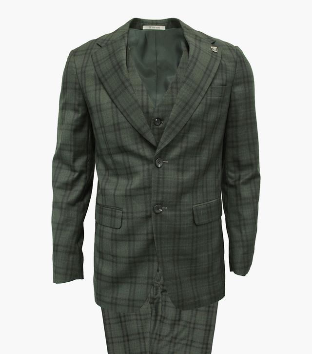 Stacy Adams Shoes Hackman 3 Piece Vested Suit Green Size 40 REG