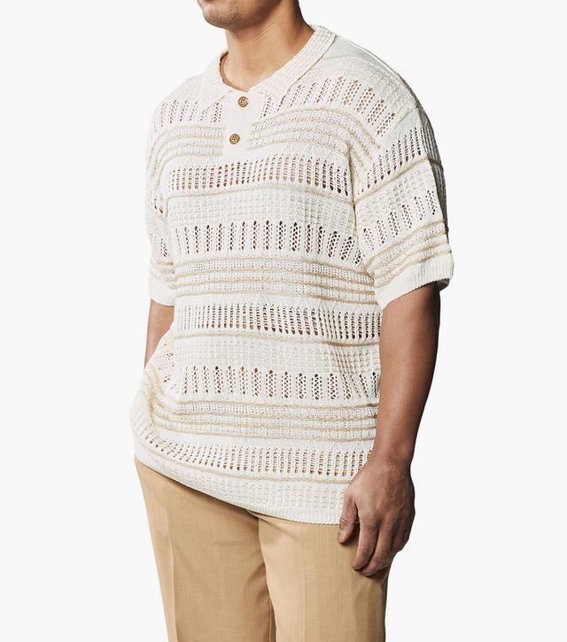 Stacy Adams Shoes Tobias Polo Shirt Cream Size L