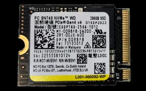 Dell 098F8 (Western Digital SDDPTQD-256G-1012) SN740 TLC NAND Solid State Drive - 256 GB - PCI-e - NVMe - M.2 2230 - M Key