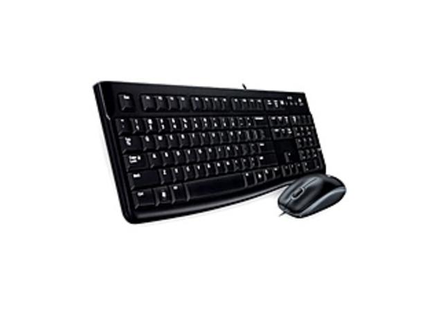 Logitech Desktop MK120 920-002565 Wired Keyboard and Mouse Combo - USB - 1000 dpi - Black
