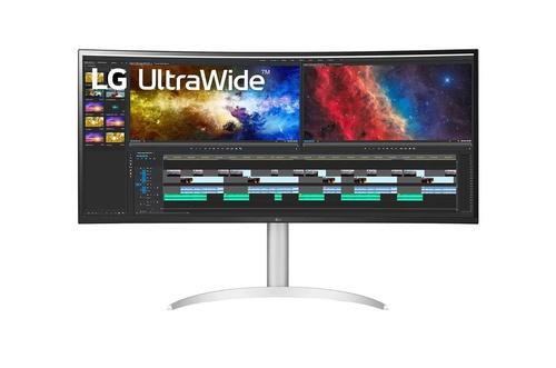 LG 38BP85C-W 38 Inches Class QHD+ Ultrawide Curved LCD Gaming Monitor - 21:9 - Black, White, Silver - In-plane Switching (IPS) Technology - Edge LED B