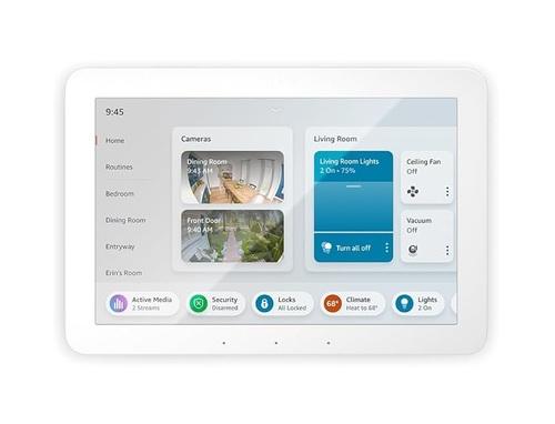 Amazon Echo Hub G6A87E 8 Inches Touchscreen Smart Home Control Panel - White - 1280 x 800 - MediaTek MT 8169 A - Support Both 5 Volts / 2.4 Amps and 9