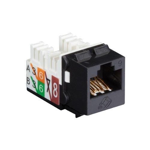 Black Box FMT631-R3 GigaTrue Cat6 Keystone Jack - Black - Unshielded - 110 Punchdown - Single Pack - TAA Compliant