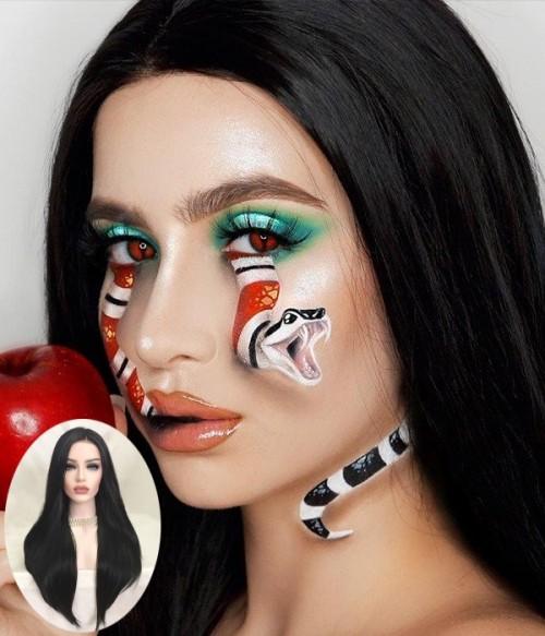 Black Pearl | Black Long Layered Synthetic Lace Front Wig