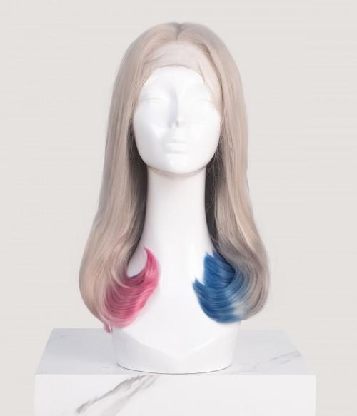 Harley | Blue/Pink Ombre Mid Length Synthetic Lace Front Wig