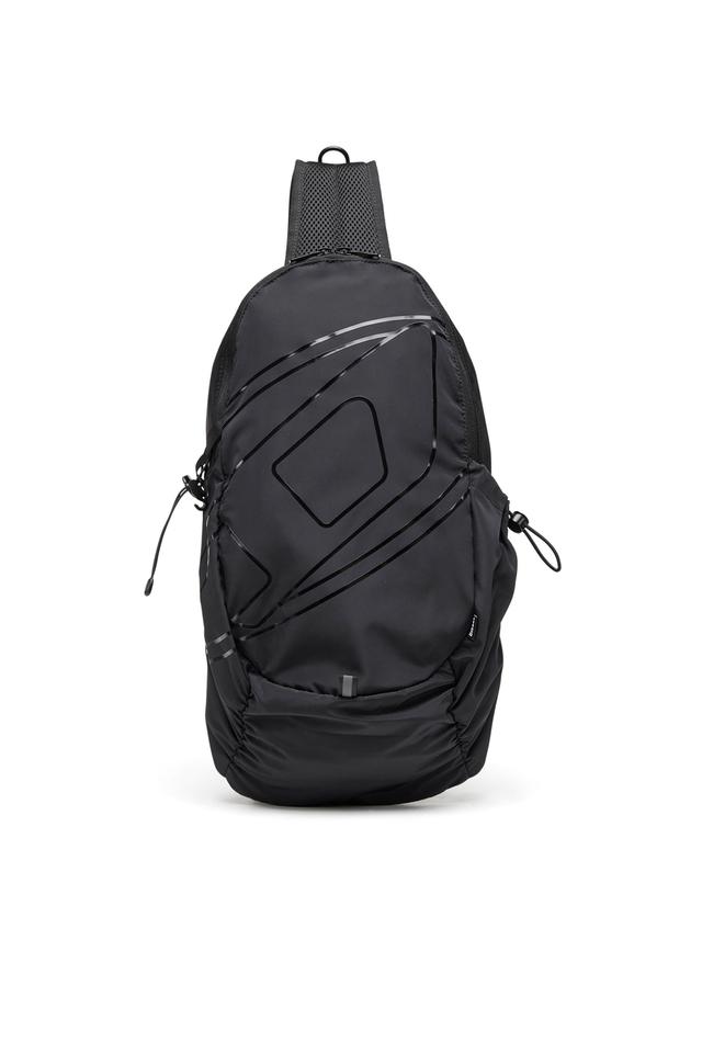 Diesel - Drape-Nylon sling backpack with tonal logo - Backpacks - Man - Black