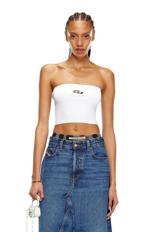 Diesel - Tube top with logo plaque - Tops - Woman - White
