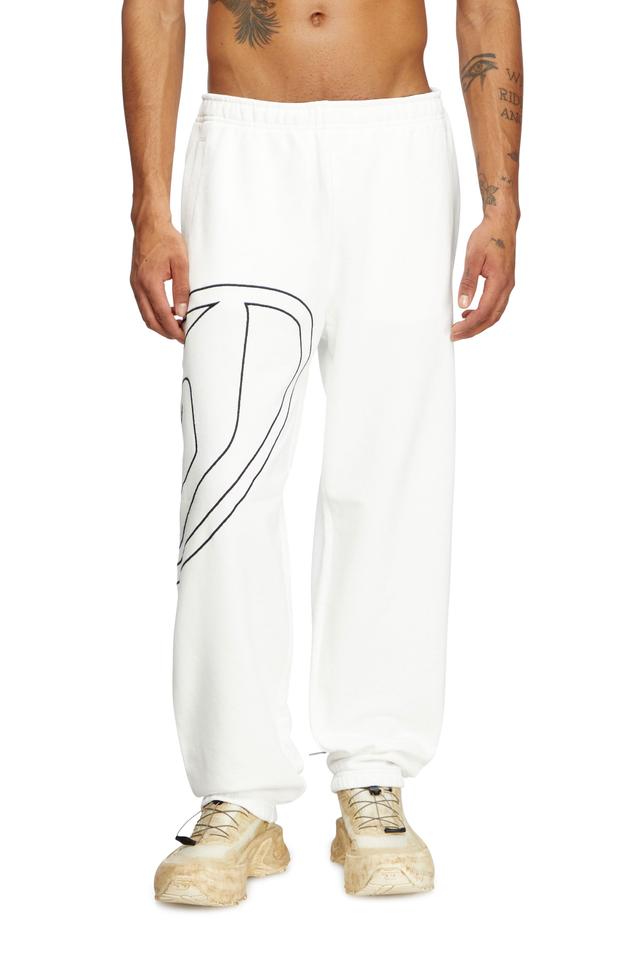 Diesel - Track pants with mega oval D - Pants - Man - White