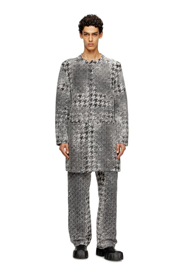 Diesel - Coat in Prince of Wales jacquard denim - Denim Jackets - Unisex - Multicolor