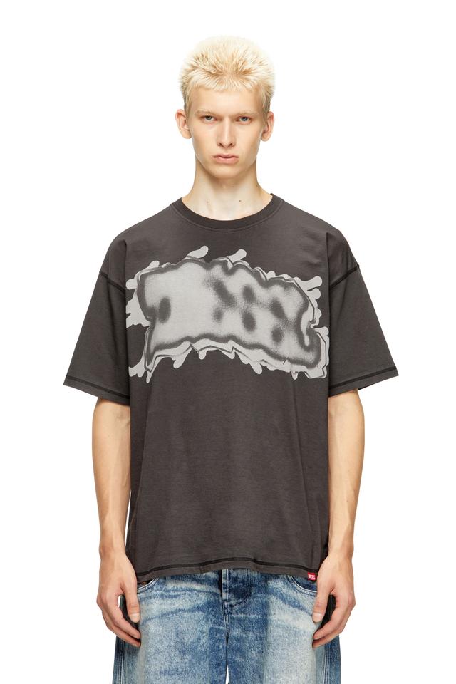Diesel - T-shirt with graffiti print - T-Shirts - Man - Grey