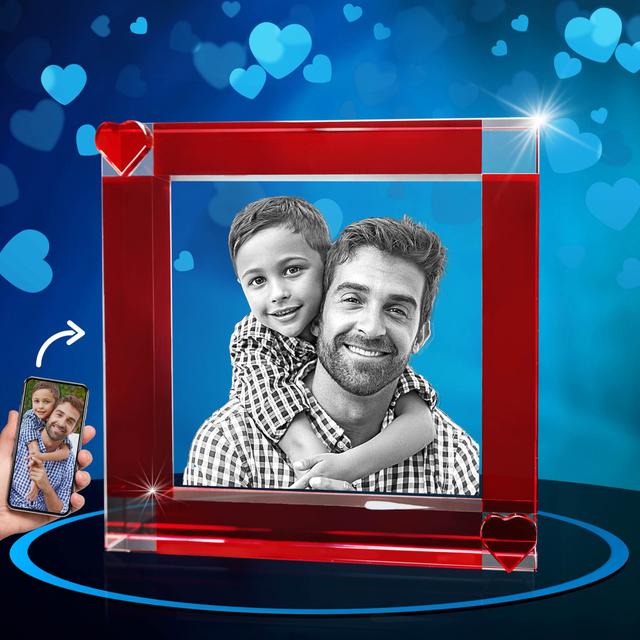 Red Hearts 2D Crystal Frame for Parents