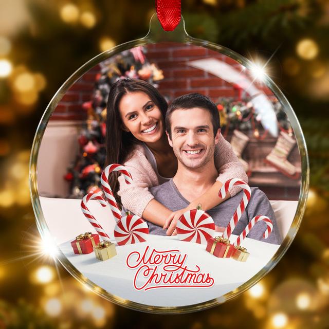 Wonderland Photo Glass Round Ornament