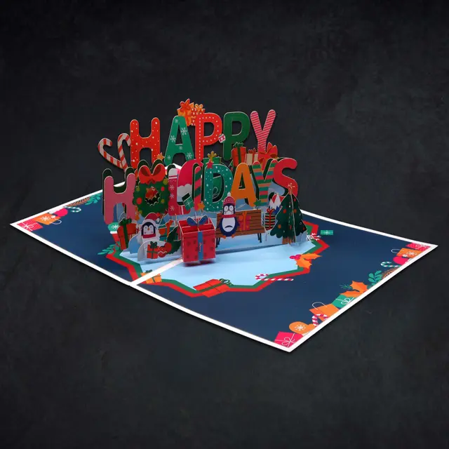 Penguin Pop-up Happy Holidays Card