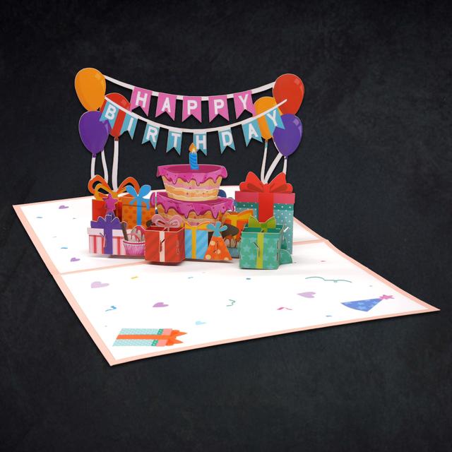 Gifts & Cake Pop-up Birthday Card