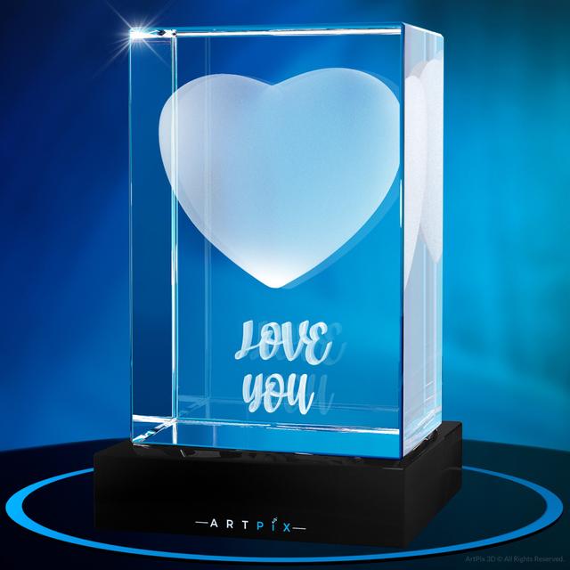 Solid Heart 3D Crystal