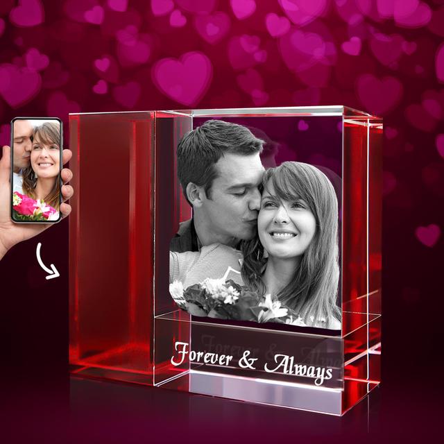 Tricolor 3D Crystal Vase for Couples