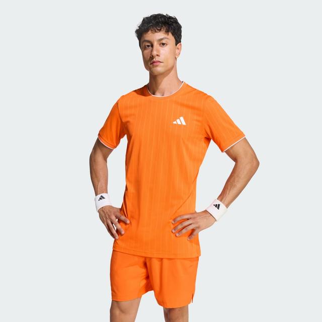 adidas TENNIS CLIMACOOL+ FREELIFT TEE PRO T-Shirt Pure Orange M - Mens Tennis Short Sleeve Shirts