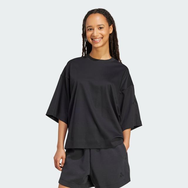 adidas Soft Lux Loose Tee Black XS - Womens Originals T Shirts