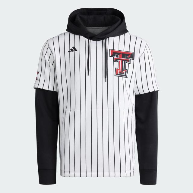 adidas Texas Tech Red Raiders Baseball Hooded Jersey White S - Mens Baseball Hoodies & Sweatshirts
