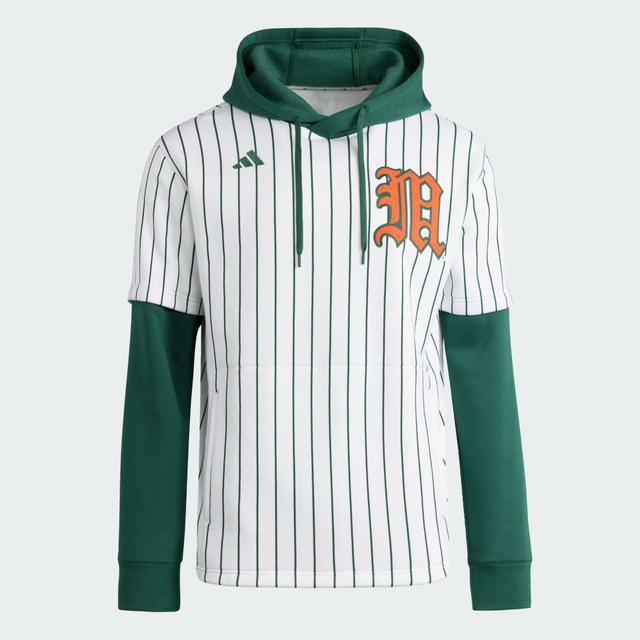 adidas Miami Hurricanes Youth Baseball Jersey Hoodie White L Kids - Baseball Hoodies & Sweatshirts