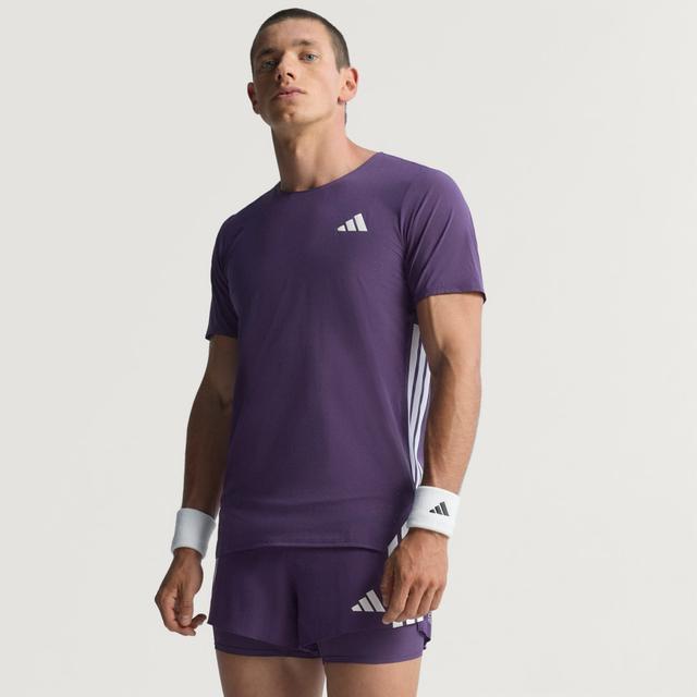 adidas Adizero Running Tee Aurora Plum M - Mens Running Short Sleeve Shirts