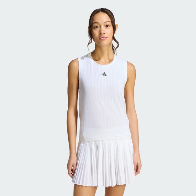 adidas TENNIS CLIMACOOL+ TANK PRO White L - Womens Tennis Tank Tops