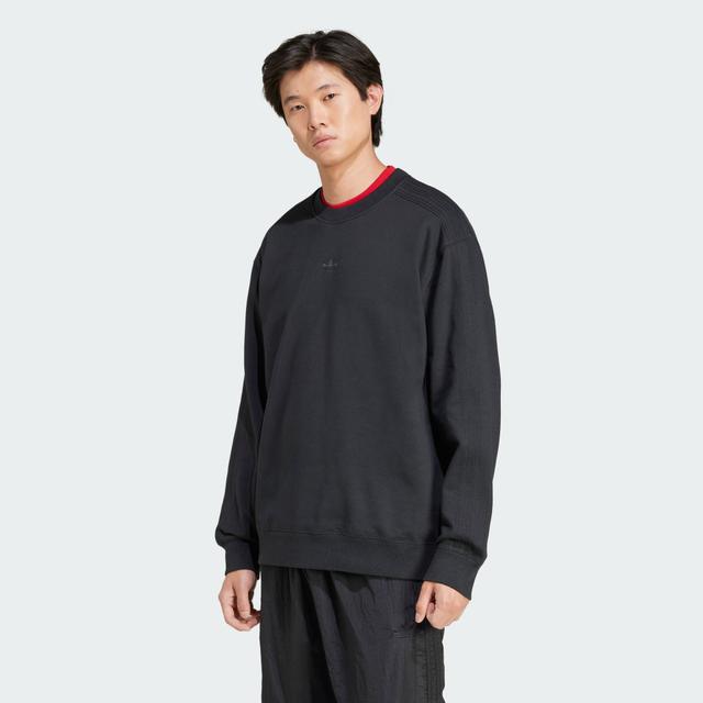 adidas Premium Essentials Crew Sweatshirt Black S - Mens Originals Hoodies & Sweatshirts
