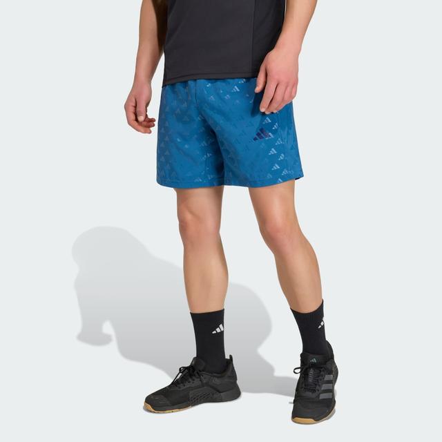 adidas WORKOUT ESSENTIALS BRANDLOVE WOVEN SHORT Dusky Petrol L 7" - Mens Workout Shorts