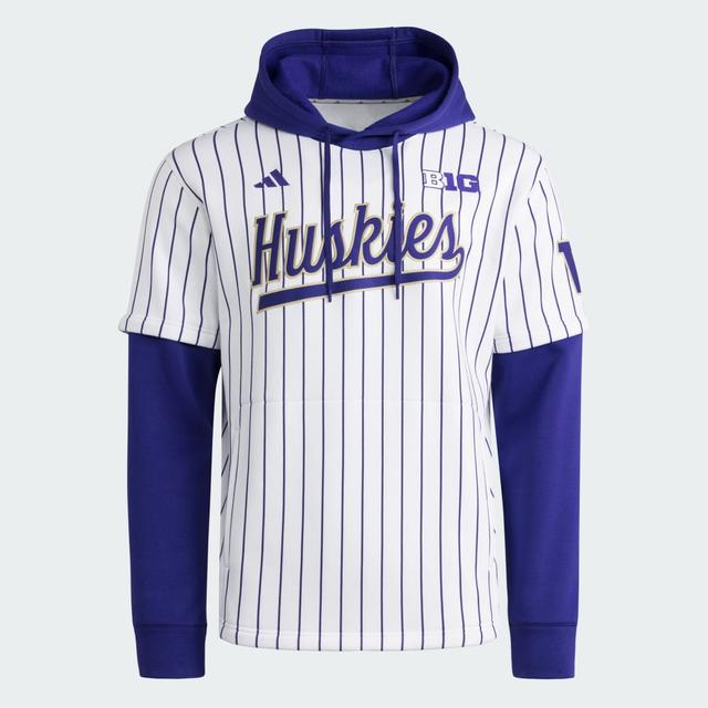 adidas Washington Huskies Hooded Jersey White XS - Mens Baseball Hoodies & Sweatshirts