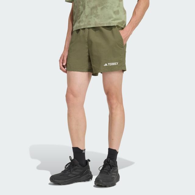 adidas Terrex Multi Shorts Olive Strata L - Mens Hiking Shorts