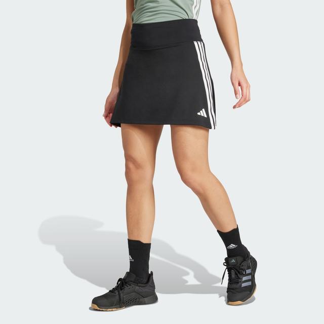adidas Train Essentials 3-Stripes Workout Skort Black L - Womens HIIT Skirts & Dresses