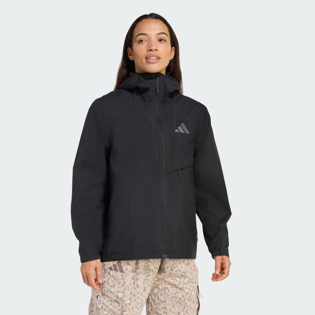 adidas Terrex Multi 2 Layer CLIMAPROOF Rain Jacket Black XL - Womens Hiking Jackets