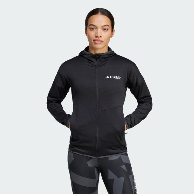 adidas Terrex Xperior Climawarm Light Fleece Hooded Jacket Black M - Womens Hiking Jackets