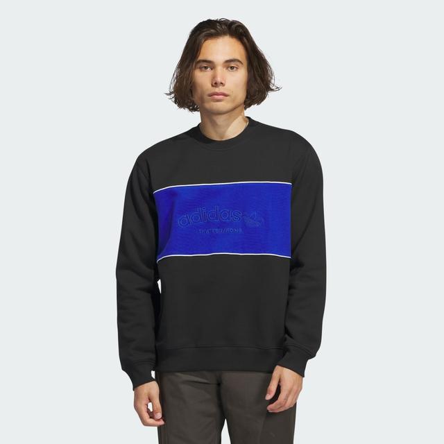 adidas Arched Logo Crewneck Sweatshirt Black M Mens