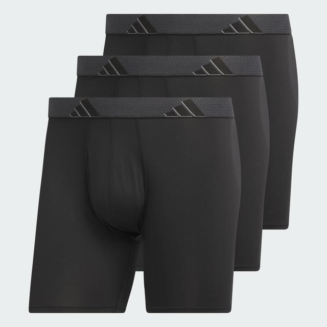 adidas Microfiber Boxer Briefs 3-Pack (Big and Tall) Black 2XL - Mens Workout Underwear
