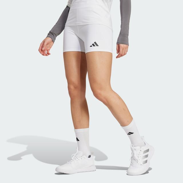 adidas TECHFIT Volleyball Shorts White M 3" - Womens Volleyball Shorts