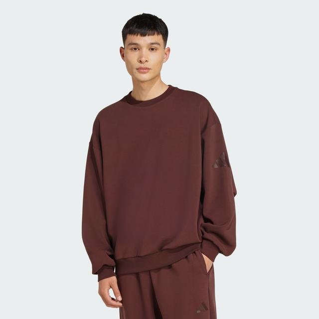 adidas Soft Lux Sweatshirt Shadow Brown L - Mens Originals Hoodies & Sweatshirts