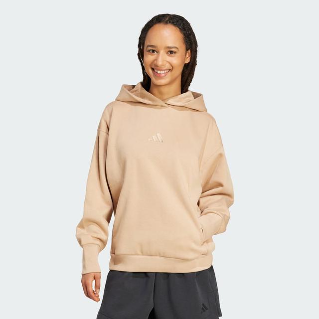 adidas ALL SZN Fleece Loose Hoodie Warm Sandstone XS - Womens Originals Hoodies & Sweatshirts