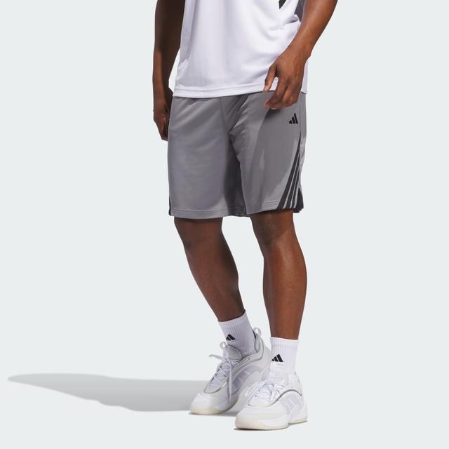 Legends 3-Stripes Basketball Shorts Grey M 9" - Mens Basketball Shorts