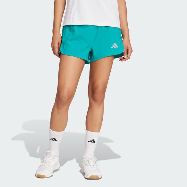 adidas Racer Pacer Woven Short Pure Teal M 3" - Womens HIIT Shorts