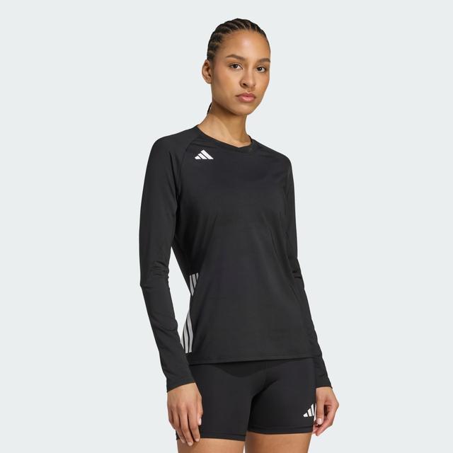 adidas HILO Long Sleeve Volleyball Jersey Black XL - Womens Volleyball Jerseys
