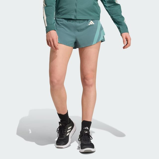 adidas Adizero Archive Running Gel Short Preloved Teal XL 3" - Womens Running Shorts
