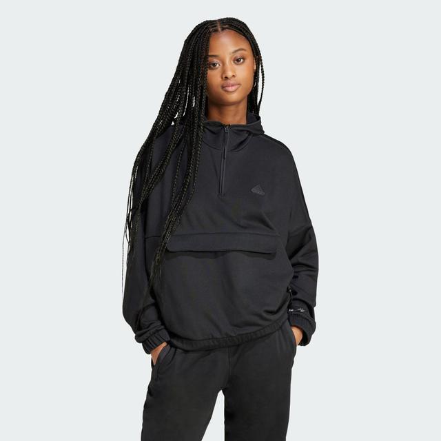adidas City Escape Fleece Hoodie Black XL Womens