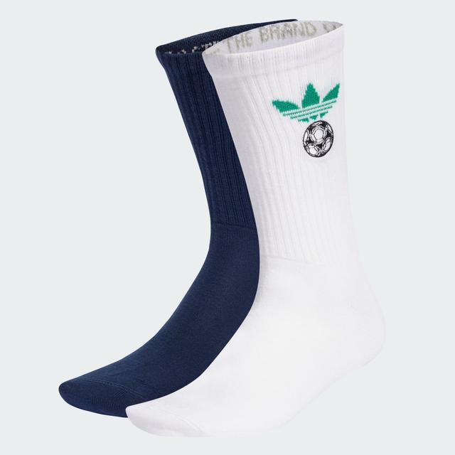 FOOTBALL EMBROIDERED CREW SOCKS 2 PAIRS