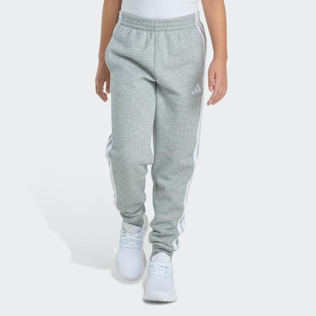 adidas Elastic Waistband 3-Stripe Heather Fleece Jogger Grey XL Kids - Originals Pants