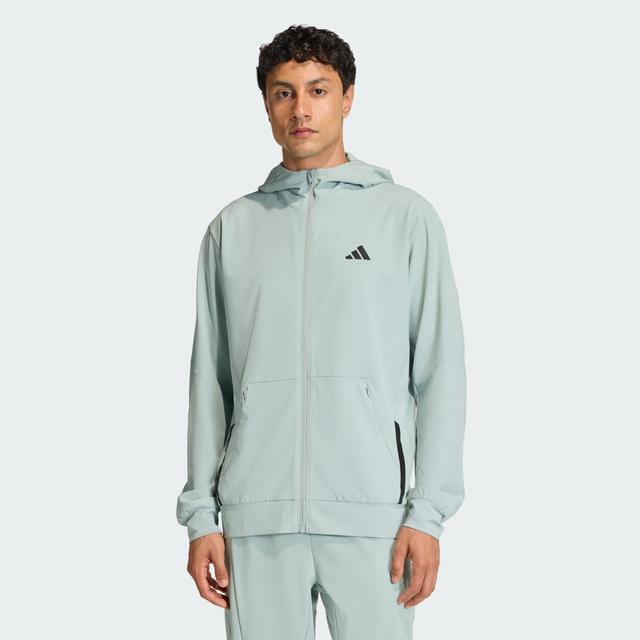 adidas D4T WORKOUT FULL-ZIP HOODIE Wonder Sage S - Mens Weightlifting Jackets