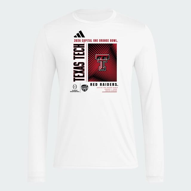 adidas Texas Tech Raiders College Football Playoff Quarterfinal Long Sleeve T-shirt White S - Mens Football Long Sleeve Shirts