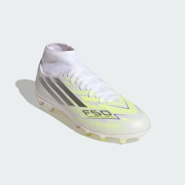 F50 SPARKFUSION CLUB Mid Cut Firm Ground / Artificial Ground Soccer Cleats Womens Cloud White 5 - Womens Soccer Cleats